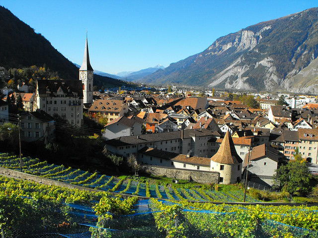 Aerial view of Chur, Switzerland