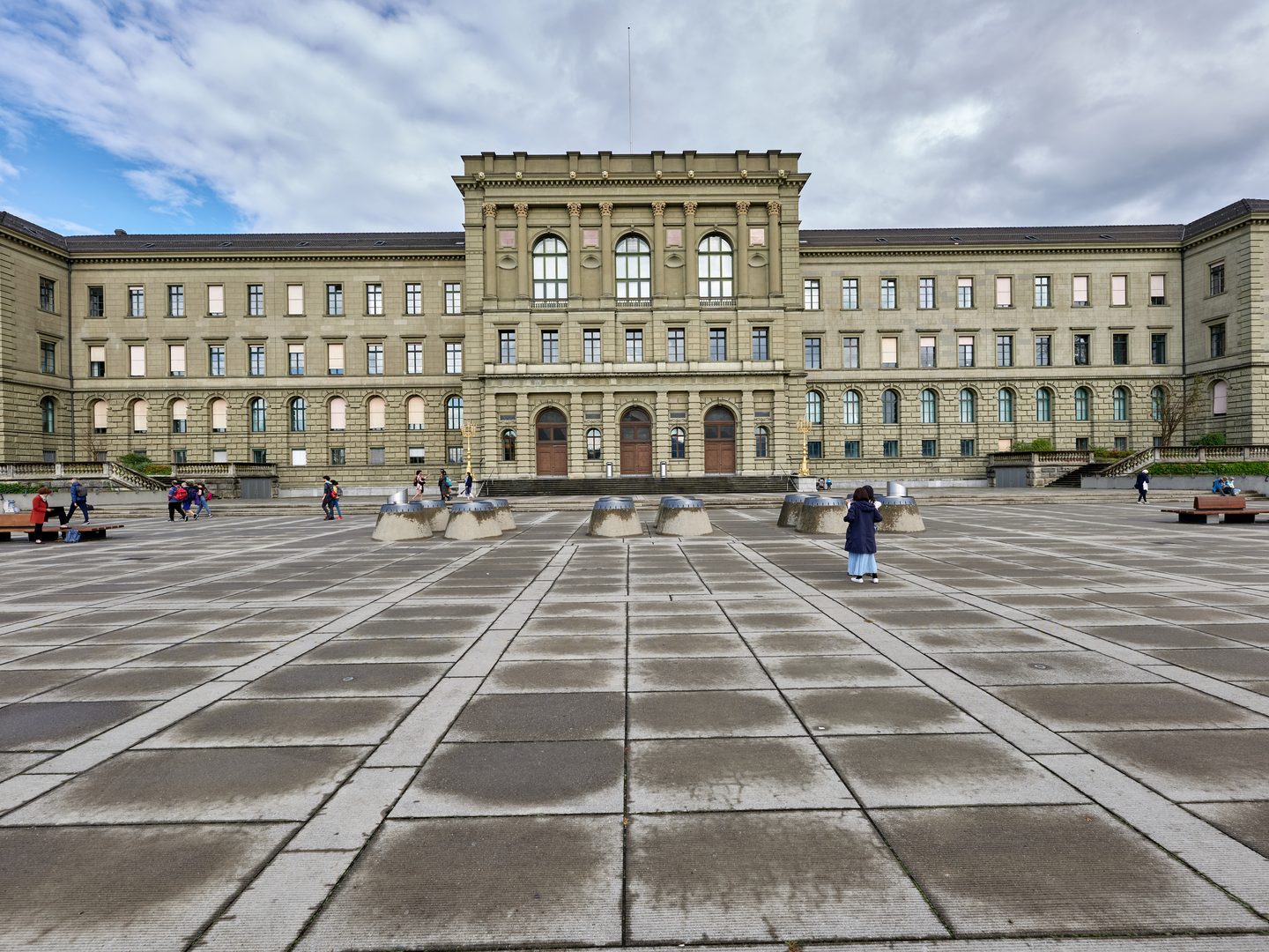 ETH Zürich main building above the Polyterrasse, overlooking Zurich